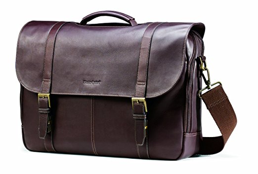 Samsonite Colombian Leather Flap-Over Laptop Messenger Bag 1