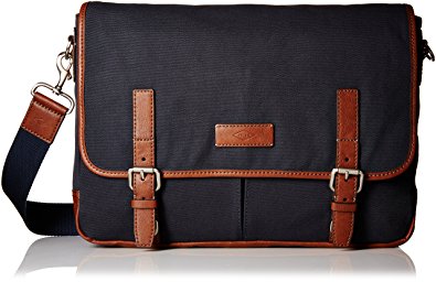 Fossil Graham East West Fabric Navy Messenger Bag 1